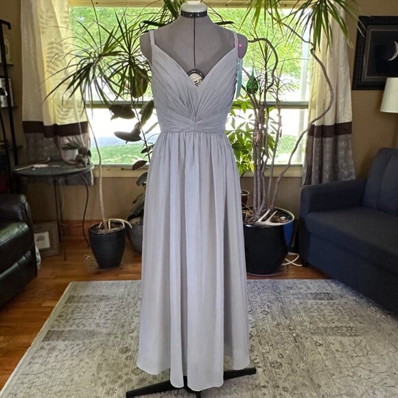 NWT Bliss Extra Bridesmaid Dress Light Gray Formal Wedding S Gown - Picture 9 of 12